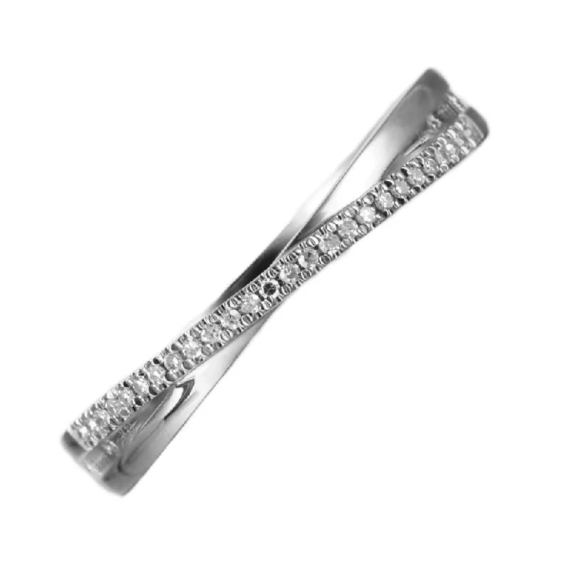 classic cubic zirconia pendant 14K White Gold Diamond Stackable Ring