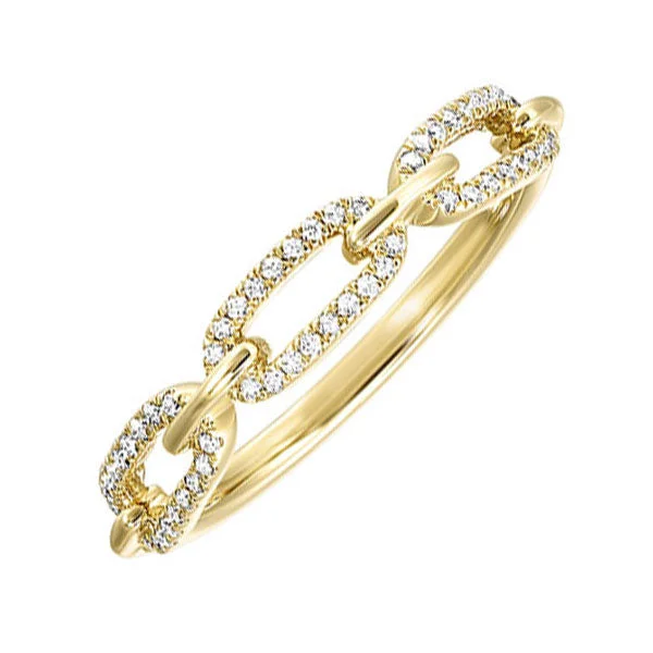 modern geometric drop earrings 10K Yellow Gold Diamond Paperclip Ring