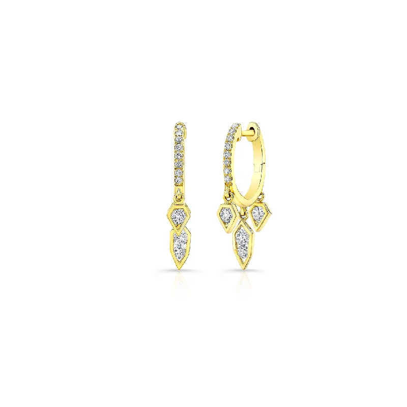 silver hoop earrings small Birds of Paradise Huggies