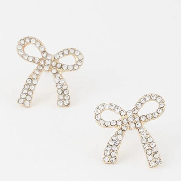 snake chain bracelet gold Bow Crystal Earrings