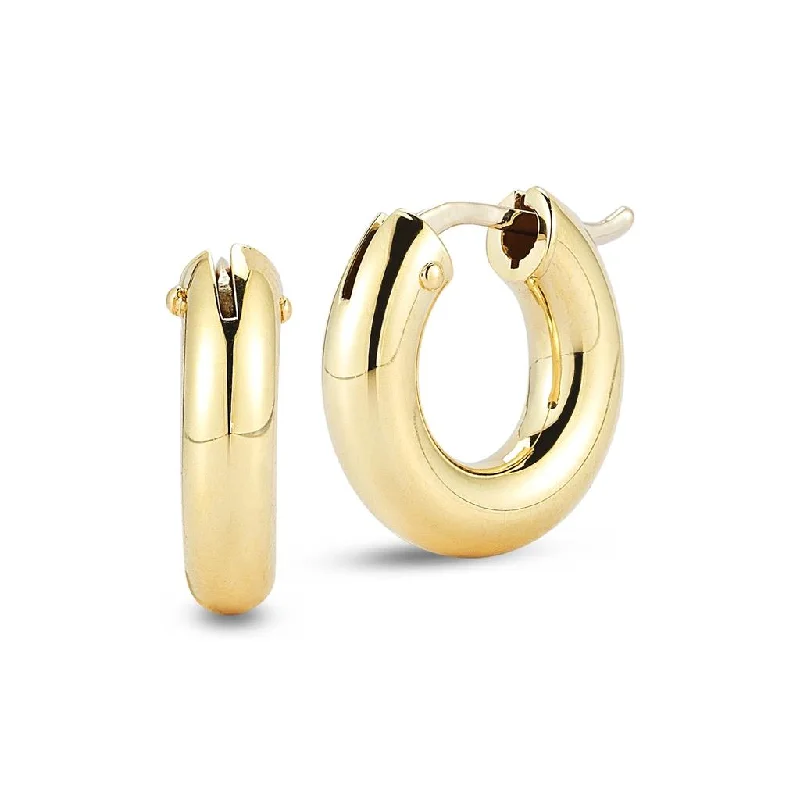 silver infinity symbol bracelet Roberto Coin 18K Yellow Gold Round Perfect Hoop