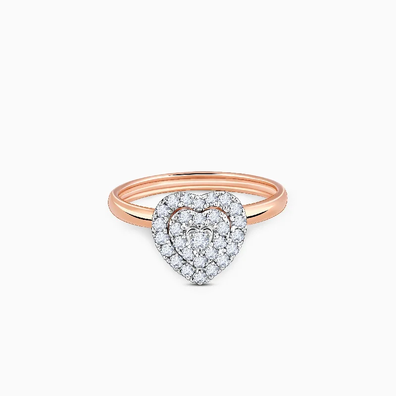 minimalist diamond stud earrings Rose Gold Love Token Diamond Ring