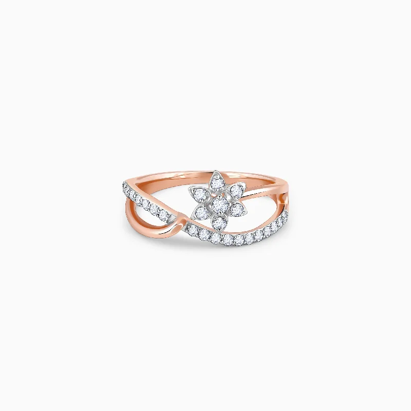 sterling silver toe ring set Rose Gold Daisy Dream Diamond Ring