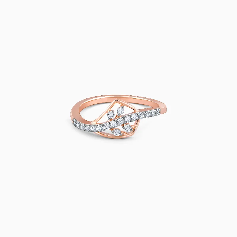 handmade gold nugget ring Rose Gold Foliage Diamond Ring