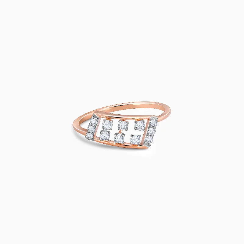 black tungsten wedding band for men Rose Gold Glimmer Diamond Ring