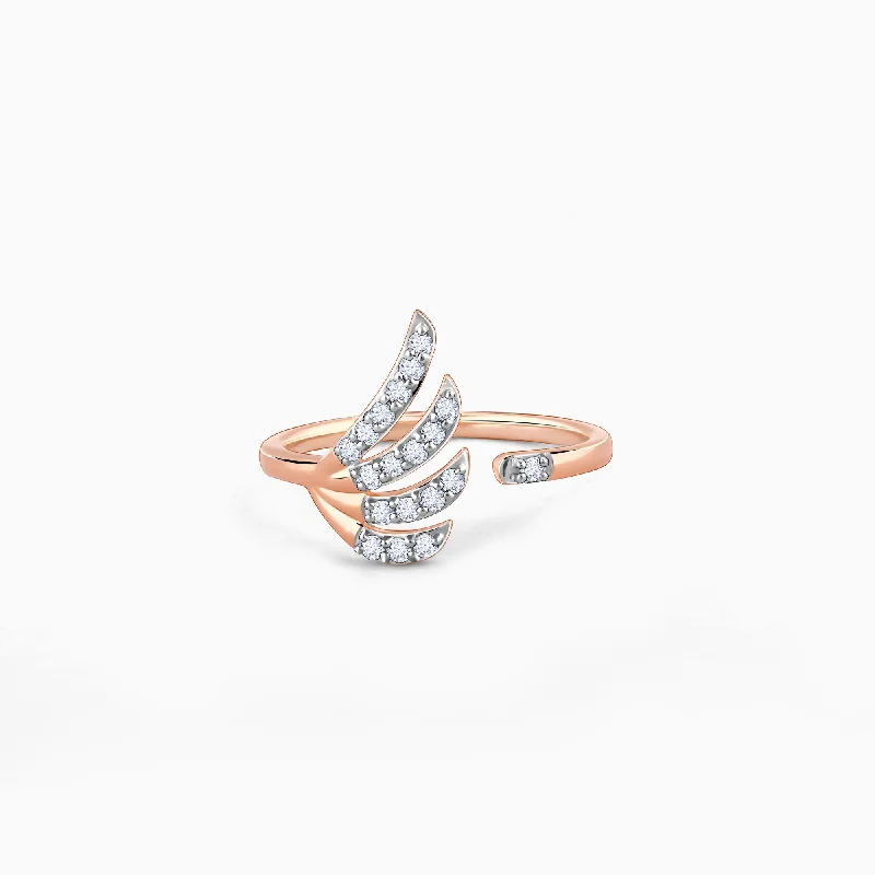 silver feather charm necklace Rose Gold Incandescent Diamond Ring