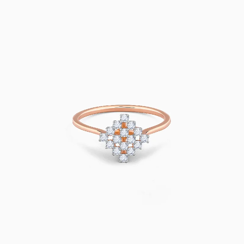 diamond halo stud earrings Rose Gold Noble Diamond Ring