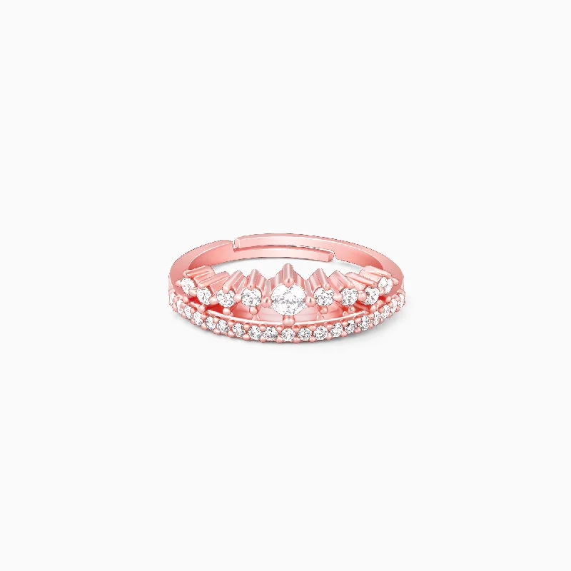chunky statement cuff bracelet Rose Gold Queen's Crown Ring