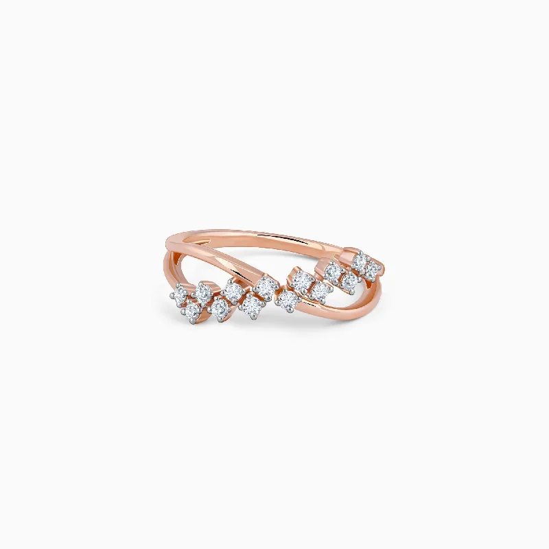 silver Celtic knot necklace Rose Gold Scintiller Diamond Ring