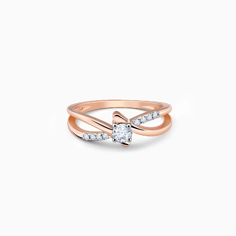 thin silver chain necklace Rose Gold Skathi Solitaire Diamond Ring