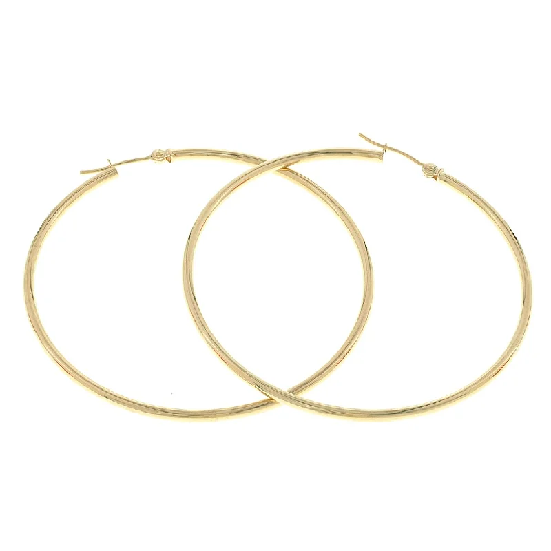 thin gold wedding band women Round Hoop Earrings | 14K Gold