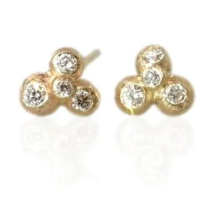 sterling silver toe ring set Salted Cluster Studs / Diamond