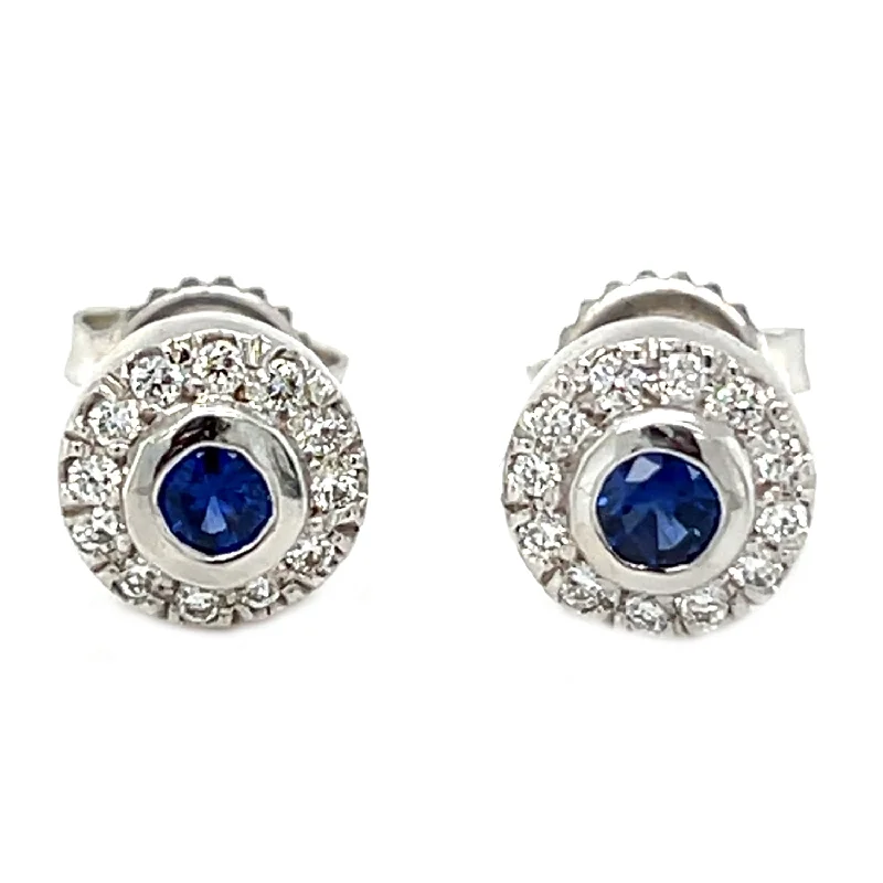 hand-stamped coordinates bracelet Sapphire and Diamond Earrings