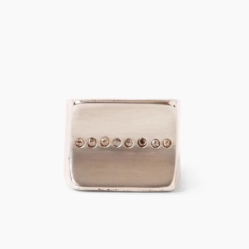dainty silver hamsa bracelet Serra Ring with Champagne Diamonds