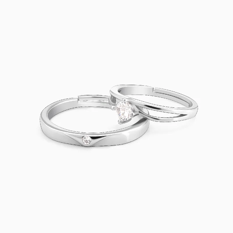 opal and gold earrings Silver Classic Couple Band