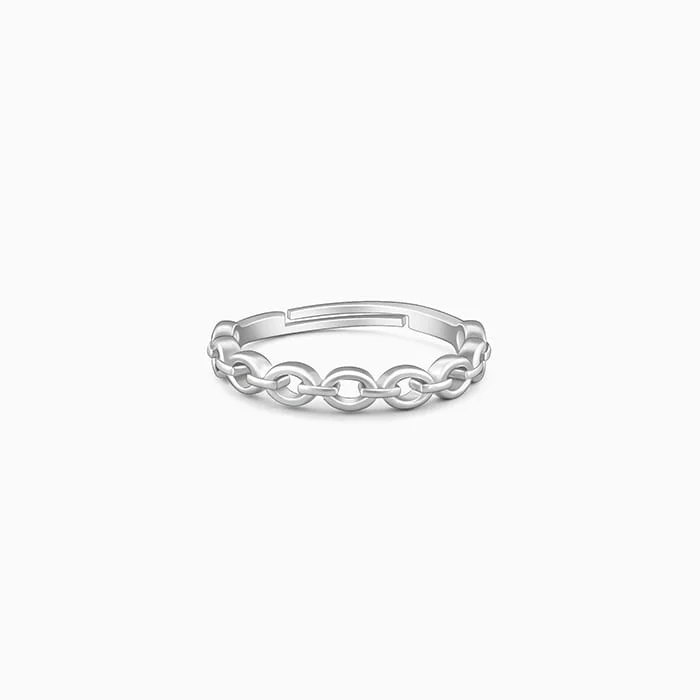 handcrafted turquoise necklace Silver Chainlinks Ring