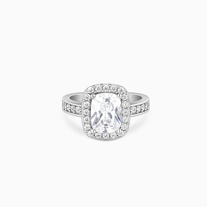 aquamarine and diamond wedding ring Silver Classic Solitaire Ring