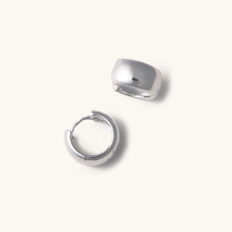 gothic skull ring for men Silver Mimi Chunky Hoops