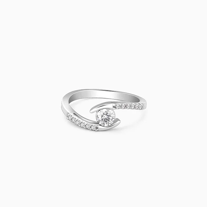 minimalist infinity ring Silver Solitaire Grace Ring