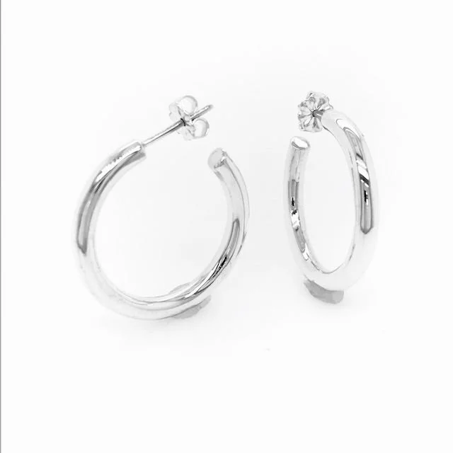 dainty pearl and diamond ring Small Tube Hoop Earrings