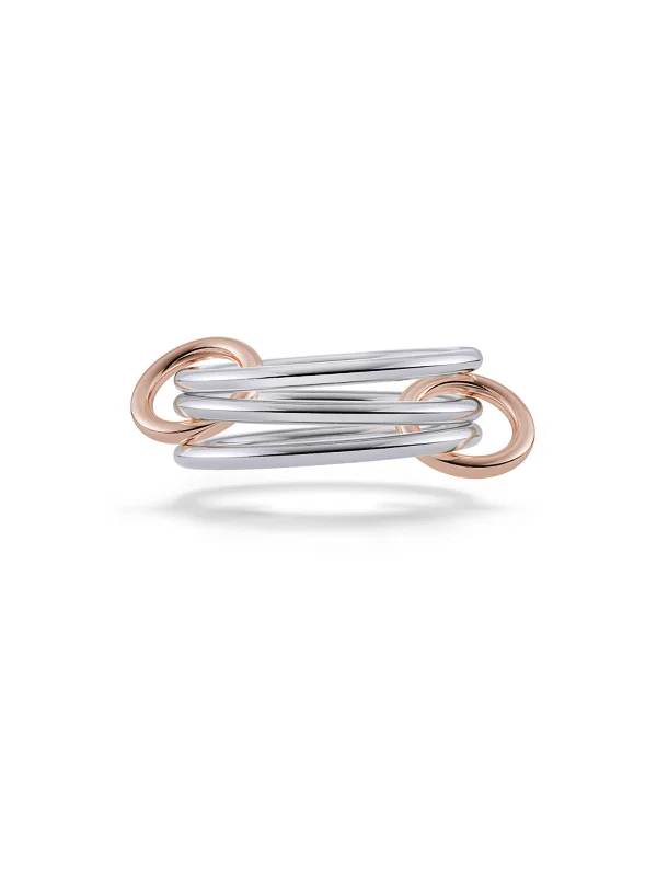 wedding anniversary diamond ring Solarium SRG Sterling Silver and Rose Gold Ring