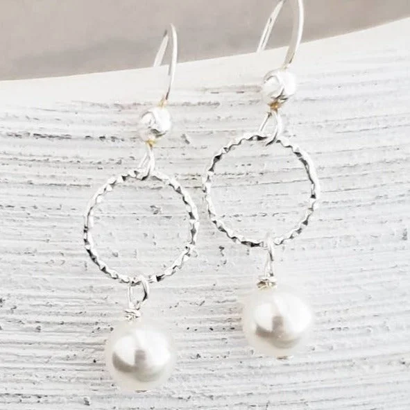 infinity necklace with birthstones Silver Diamond Cut w/Crystal Pearls Earrings- White infinity necklace with birthstones Silver Diamond Cut w/Crystal Pearls Earrings- White