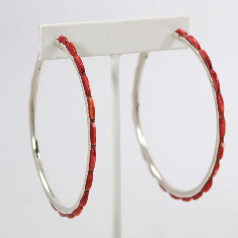 custom star sign necklace Spiny Oyster Hoop Earrings