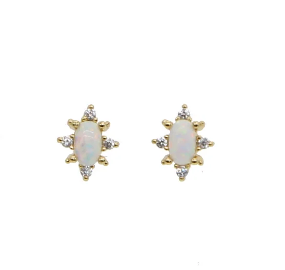 unique gemstone necklace handmade Starstruck Opal Studs