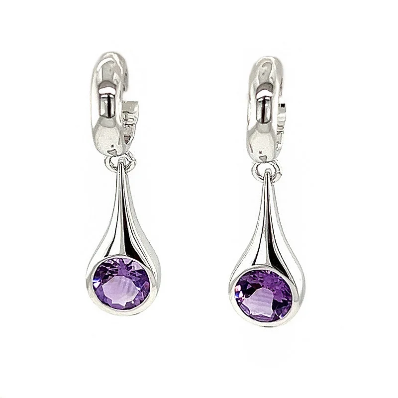 minimalist black diamond studs Amethyst Earrings