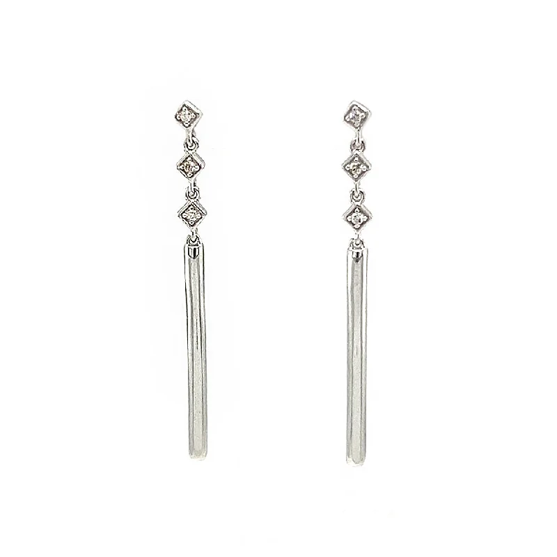 elegant drop earrings wedding Sterling Silver and Diamond Fashion Earrings