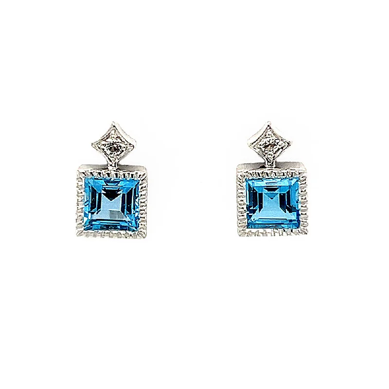 waterproof beach anklet stainless steel Sterling Silver Blue Topaz Earrings