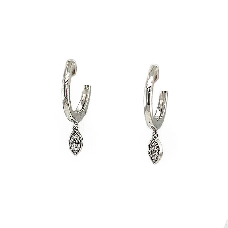 rose gold cartilage barbell Sterling Silver Diamond Small Hoop Earrings