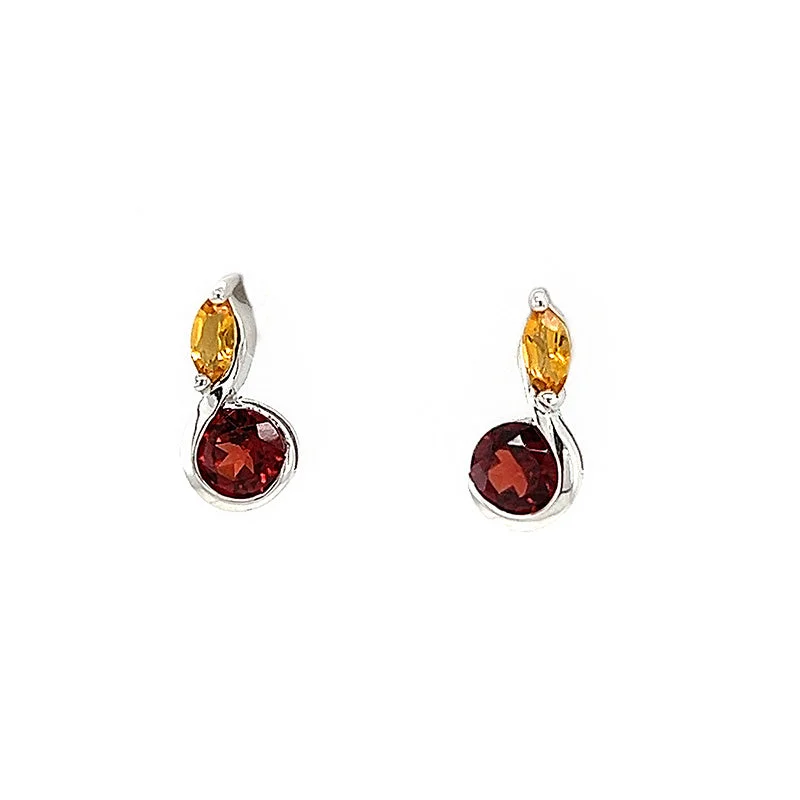 celestial galaxy planet earrings Garnet And Citrine Earrings