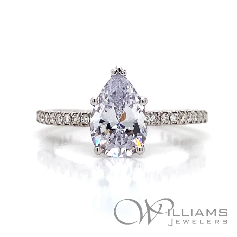 vintage-style diamond halo ring Tacori Coastal Crescent 14 Karat Diamond Engagement Ring