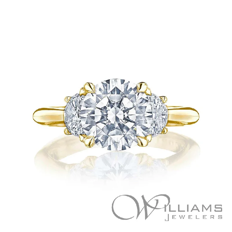 celestial moonstone ring gold Tacori RoyalT 18 Karat Diamond Engagement Ring