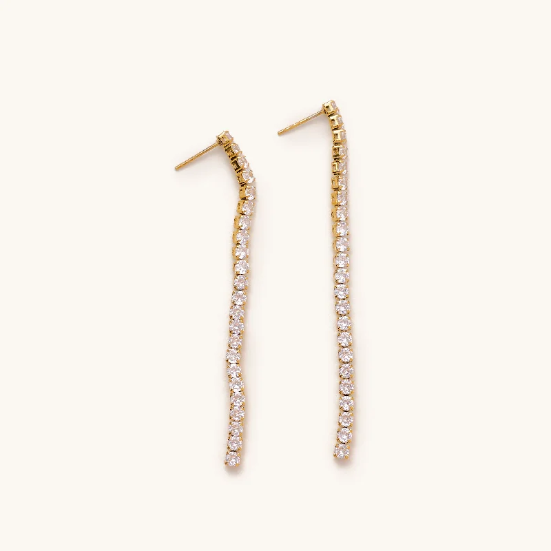 aquamarine birthstone necklace March Tennis Chain Drop Earrings