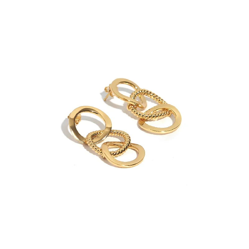 dainty sapphire stacking rings Three Hoops Earrings