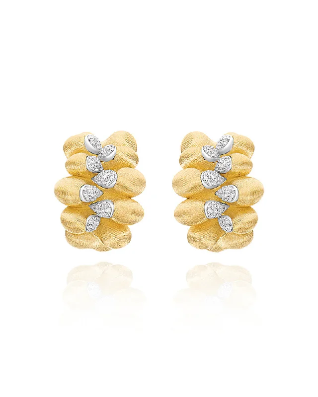 pearl and gold chain earrings "Trasformista" Gold and Diamonds Iconic Earrings