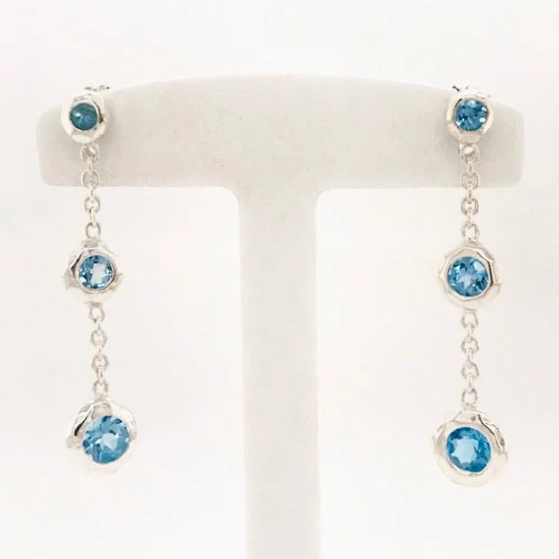 vintage emerald cocktail ring Triple Gemstone Drop Earrings