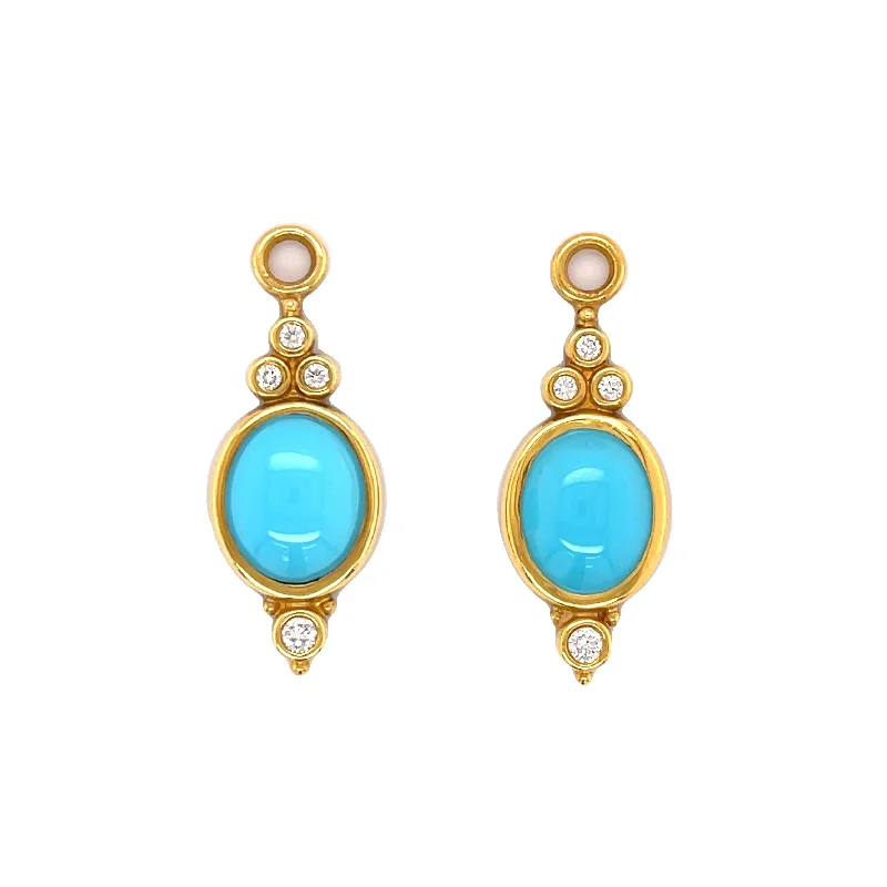 sterling silver herringbone chain Turquoise Earring Charms