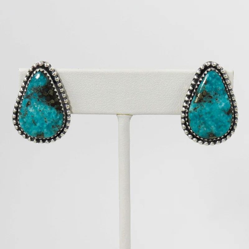 minimalist gemstone stud earrings Turquoise Earrings