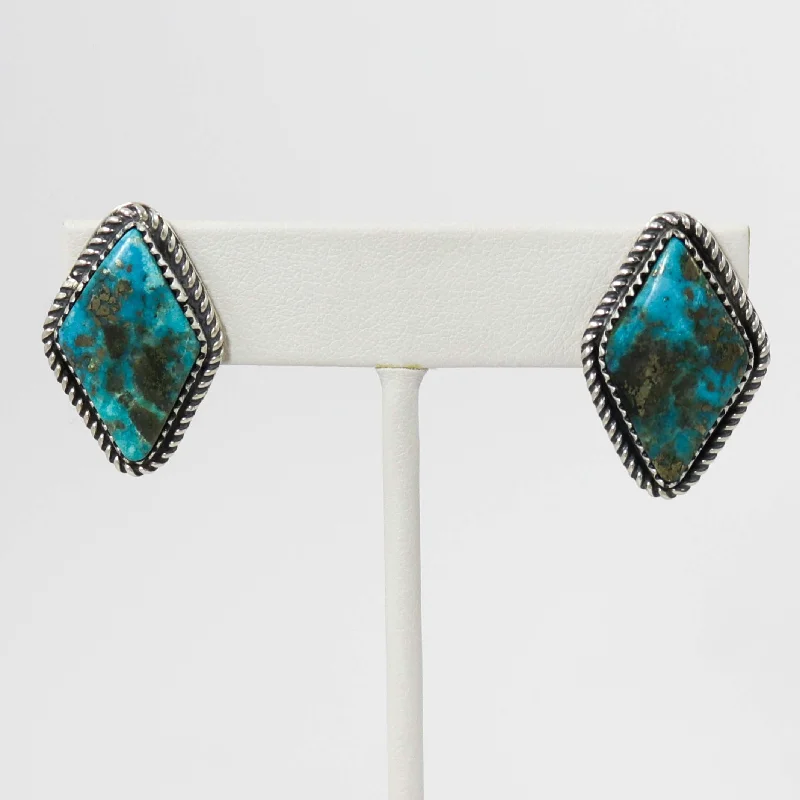 handmade leather ring Turquoise Earrings