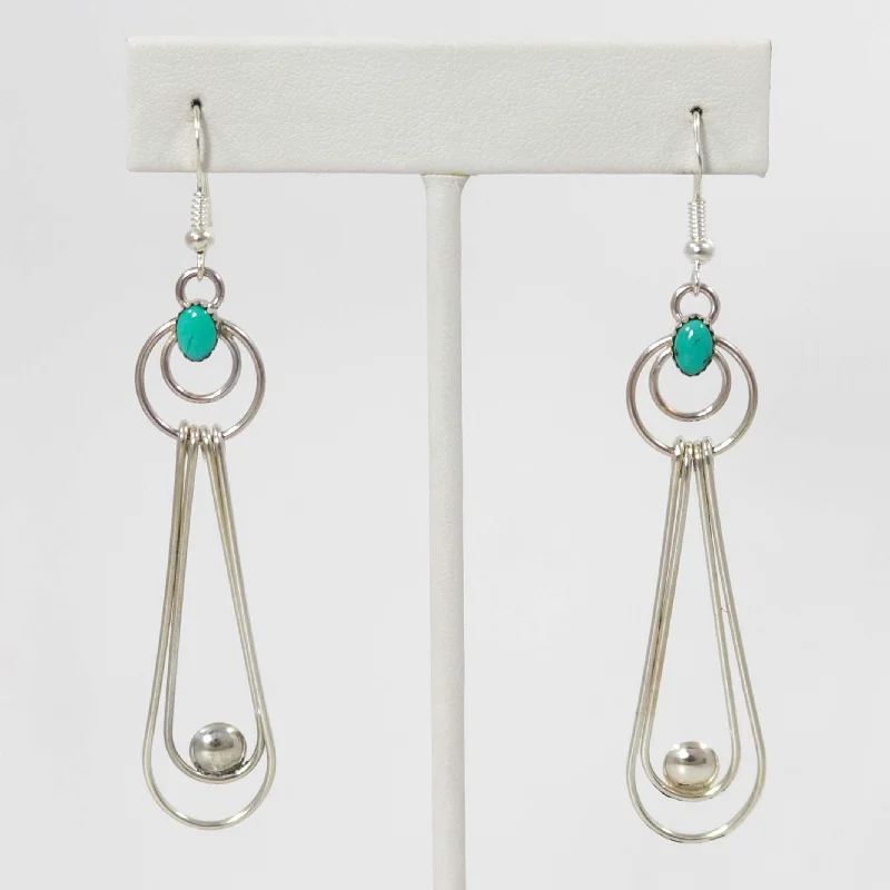 gemstone cluster earrings silver Turquoise Earrings