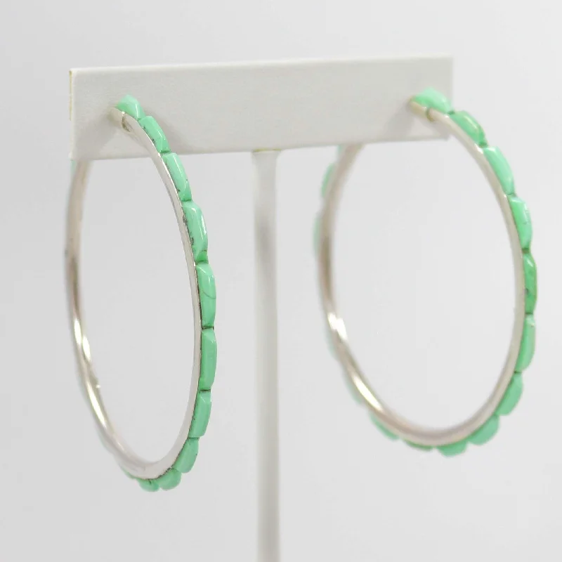 boho gold leaf ring Turquoise Hoop Earrings
