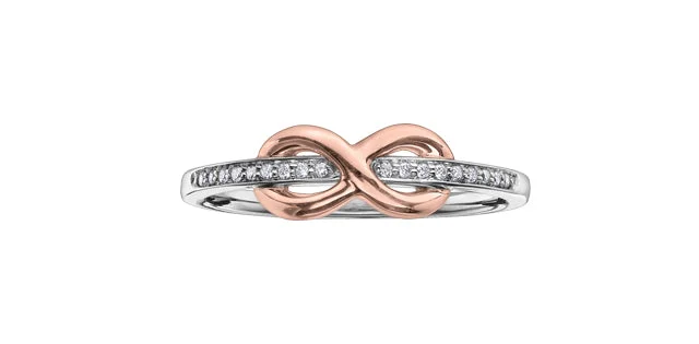 real garnet stacking rings .05CT Diamond Infinity Ring: Two Tone