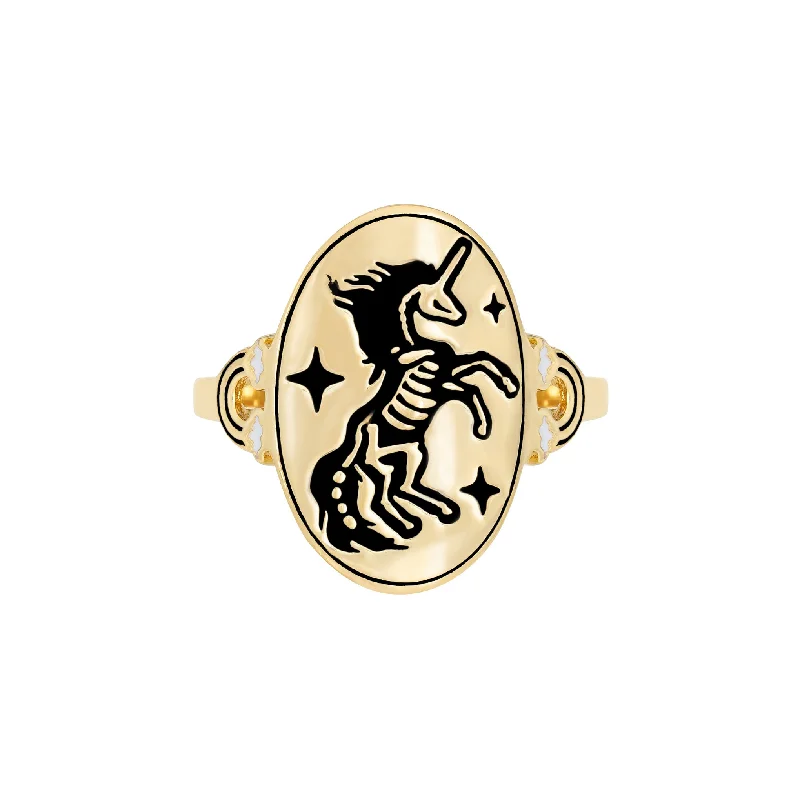 white gold infinity ring Unicorn Skeleton Ring