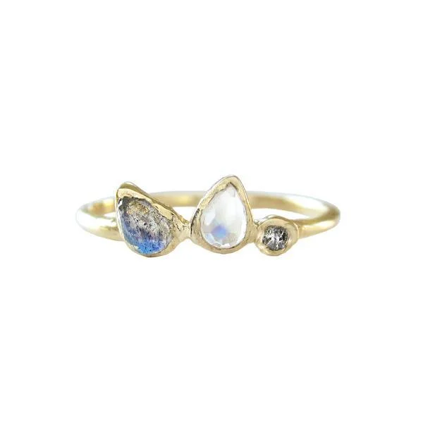 dainty gold anchor bracelet Water Lily Ring