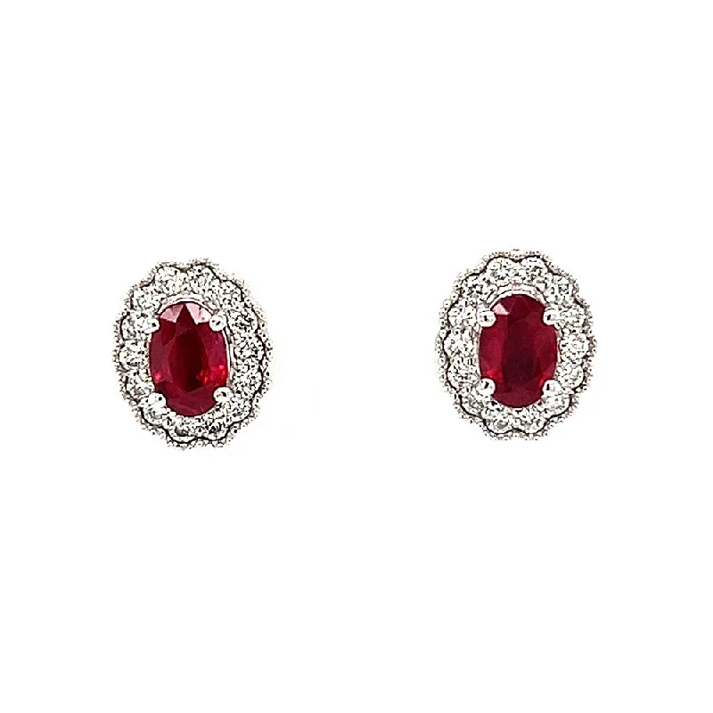 vintage filigree locket necklace White 14 Karat Ruby Earrings