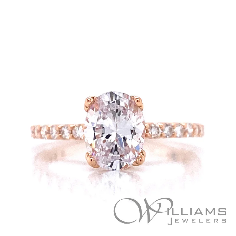 unique crystal bar necklace Williams Signature 14 Karat Diamond Engagement Ring