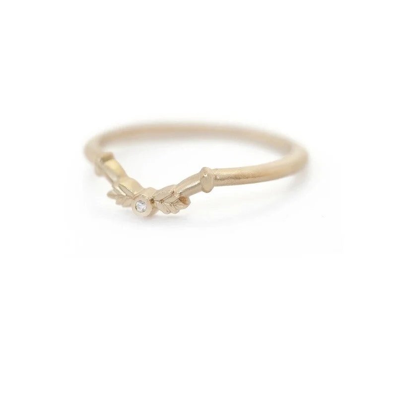 emerald cut diamond wedding ring Wood Nymph Guard Band